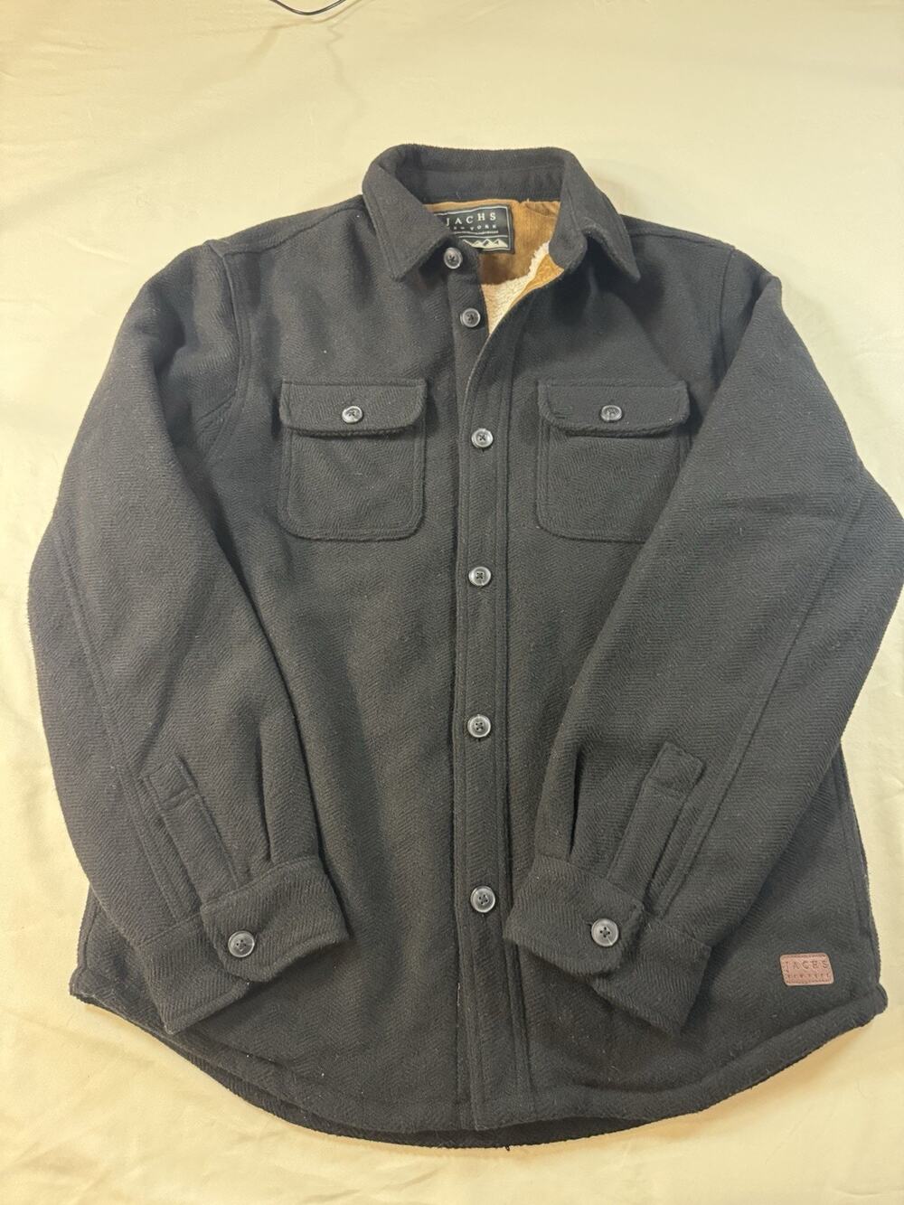 Jachs New York Sherpa Lined Wool Blend Shirt Jacket Black Men’s Medium Shacket